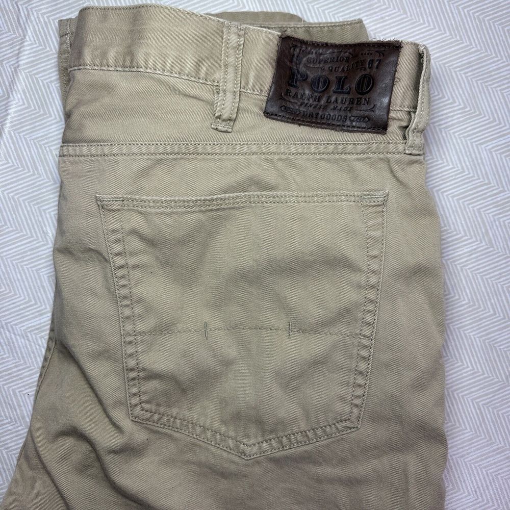 Polo Ralph Lauren Pants Men's 38x32 650 Straight Leg‎ Beige Tan Chino 5 Pocket